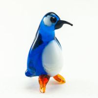 Hand Blown Glass Penguin Figurine in Glass Figurines Birds category