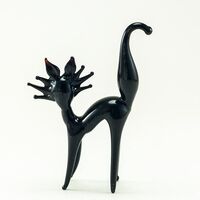 Black Glass Cat Figure in Glass Figurines Cats category