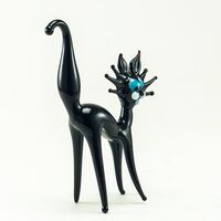 Black Glass Cat Figure in Glass Figurines Cats category