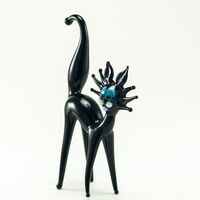 Black Glass Cat Figure in Glass Figurines Cats category