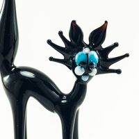 Black Glass Cat Figure in Glass Figurines Cats category