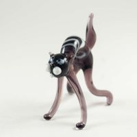 Glass Black Scared Cat in Glass Figurines Cats category
