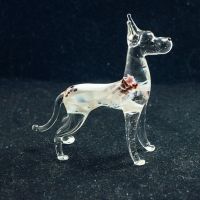 Silver German Dog Figurine in Glass Figurines Dogs category