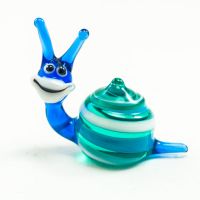 Snail Glass Figurine Blue Color in Glass Figurines Insects category