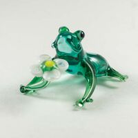 Glass Figurine Frog with Flower in Glass Figurines Reptiles category