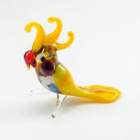 Yellow Glass Parrot in Glass Figurines Birds category