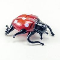Glass Ladybird Figurine Red Color in Glass Figurines Insects category