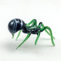 Glass Black Spider in Glass Figurines Insects category