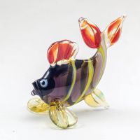 Glass Black Fish in Glass Figurines Sea Life Creatures category