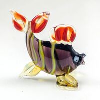 Glass Black Fish in Glass Figurines Sea Life Creatures category