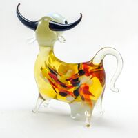 Cow Beige Glass Figurine in Glass Figurines Farm Animals category