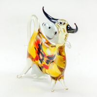 Cow Beige Glass Figurine in Glass Figurines Farm Animals category
