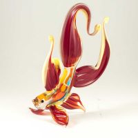 Glass Red Fish Figurine in Glass Figurines Sea Life Creatures category