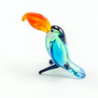 Glass Toucan Small Figurre in Glass Figurines Miniature Figurines category