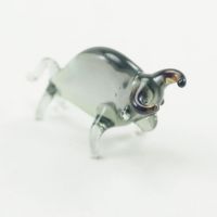Gray Bull Figurine in Glass Figurines Miniature Figurines category