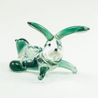 Little Green Rabbit in Glass Figurines Wild  Animals category