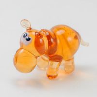 Glass Brown Hippo Figure in Glass Figurines Wild  Animals category