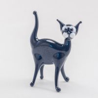 Black Glass Cat Figure in Glass Figurines Cats category