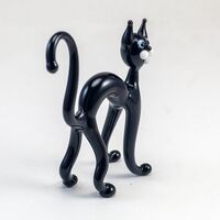 Glass Black Cat in Glass Figurines Cats category