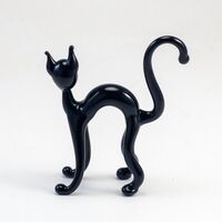 Glass Black Cat in Glass Figurines Cats category