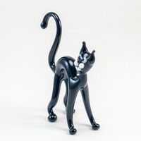 Glass Black Cat in Glass Figurines Cats category