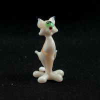 White Sitting Cat in Glass Figurines Cats category