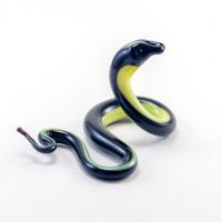 Black with Yellow Glass Snake Figurine in Glass Figurines Reptiles category