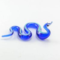 Glass Blue and Green Snake Figure in Glass Figurines Reptiles category