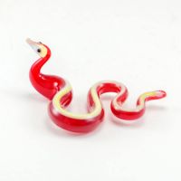 Glass Red with Yellow Snake Figure in Glass Figurines Reptiles category