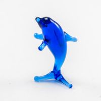Playing Dolphin Glass Mini Figurine in Glass Figurines Miniature Figurines category