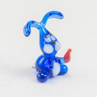 Glass Little Rabbit with Carrot in Glass Figurines Miniature Figurines category