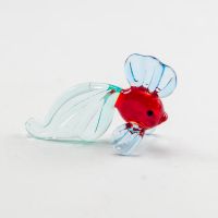 Glass Small Red with Blue Fish in Glass Figurines Miniature Figurines category