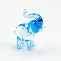 Glass Blue Elephant Miniature in Glass Figurines Miniature Figurines category