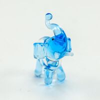 Glass Blue Elephant Miniature in Glass Figurines Miniature Figurines category