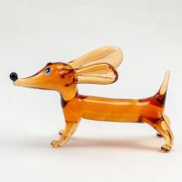 Brown Dachshund Figure in Glass Figurines Dogs category