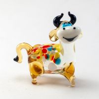 Glass Little Blue Bull in Glass Figurines Farm Animals category