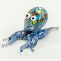 Glass Blue Octopus in Glass Figurines Sea Life Creatures category