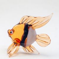 Golden Fish Figure in Glass Figurines Sea Life Creatures category