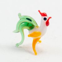 Yellow Rooster in Glass Figurines Miniature Figurines category