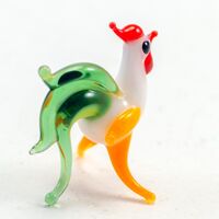 Yellow Rooster in Glass Figurines Miniature Figurines category