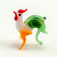 Yellow Rooster in Glass Figurines Miniature Figurines category