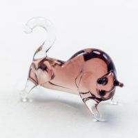 Violet Bull Glass Mini Figurine in Glass Figurines Miniature Figurines category