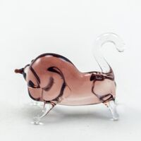 Violet Bull Glass Mini Figurine in Glass Figurines Miniature Figurines category
