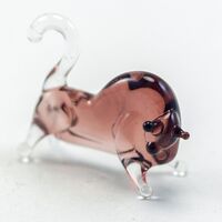 Violet Bull Glass Mini Figurine in Glass Figurines Miniature Figurines category