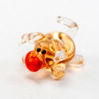 Beige Piglet Mini Figurine in Glass Figurines Miniature Figurines category
