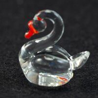 Transparent Swan Mini Figurine in Glass Figurines Miniature Figurines category