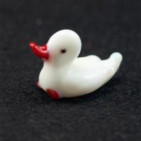 White Duck Glass Miniature in Glass Figurines Miniature Figurines category