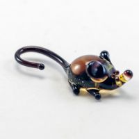 Glass Black Mouse in Glass Figurines Miniature Figurines category