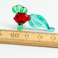 Glass Small Red with Green Fish in Glass Figurines Miniature Figurines category