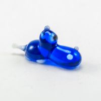 Blue Hippo Mini Figurine in Glass Figurines Miniature Figurines category